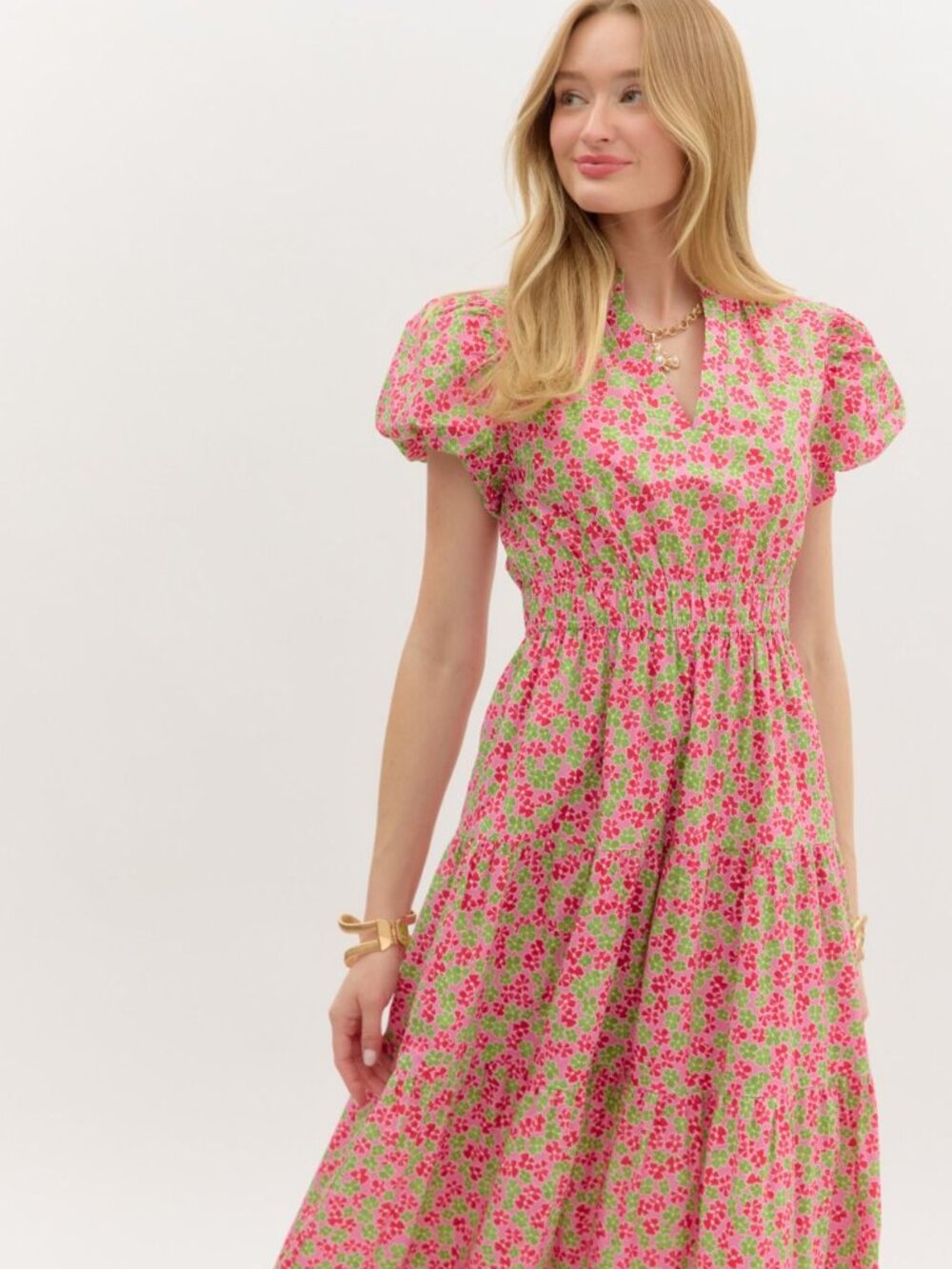 Floral Print ruffle maxi Dress